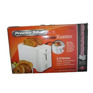 2013 Proctor Silex Durable Toaster White 2 Slice Auto Shutoff 2261K
